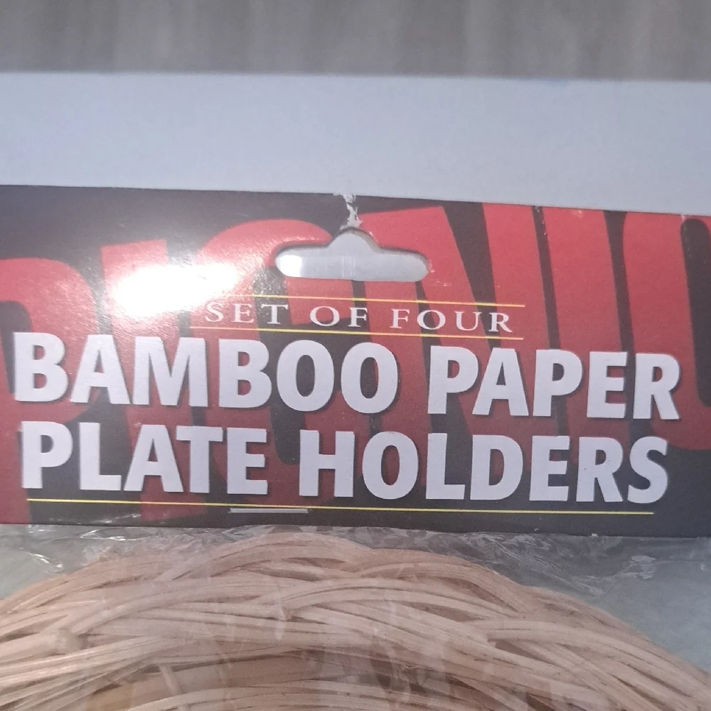 Bamboo Paper Plate Holders - Set of Four